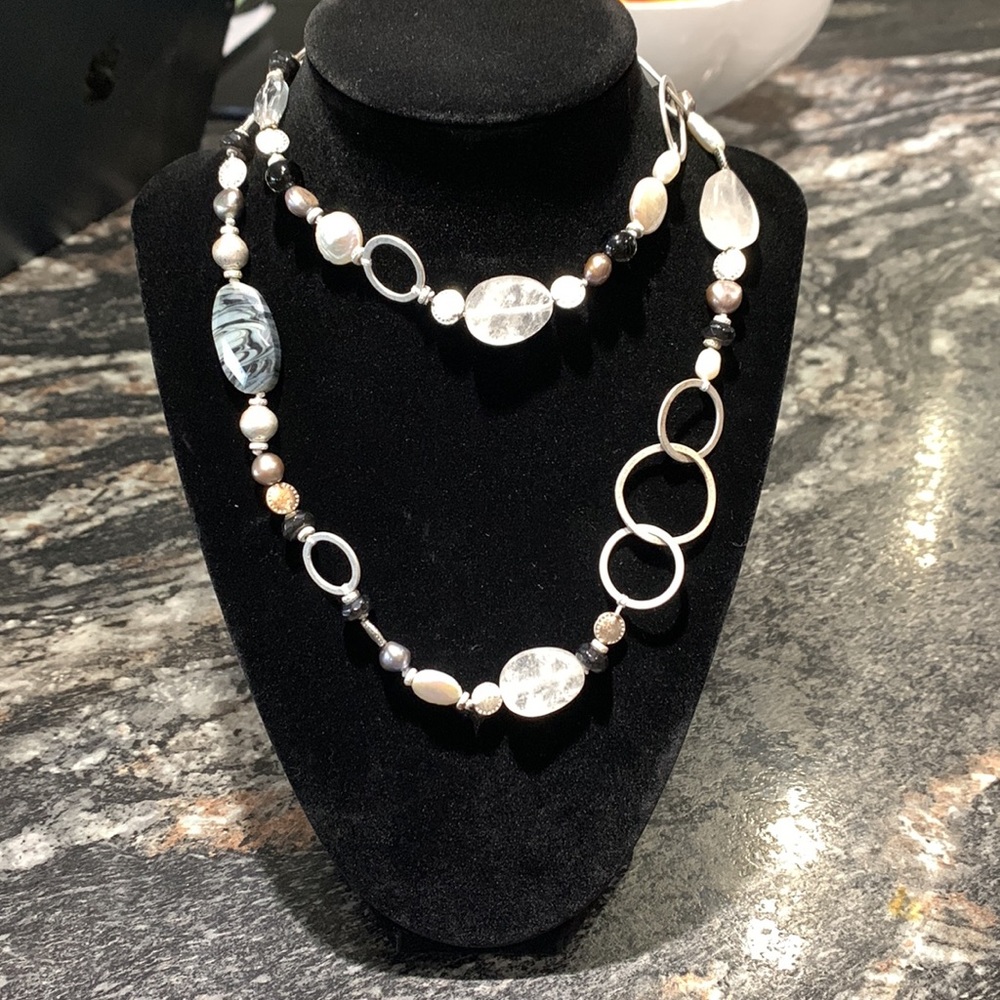 STELLA & DOT precious stone & metal necklace - Picture 4 of 9